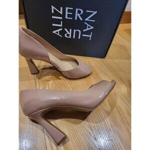 Naturalizer Hardy Pump Womens 9.5 M Taupe Open Toe Heel Comfort NEW BOX